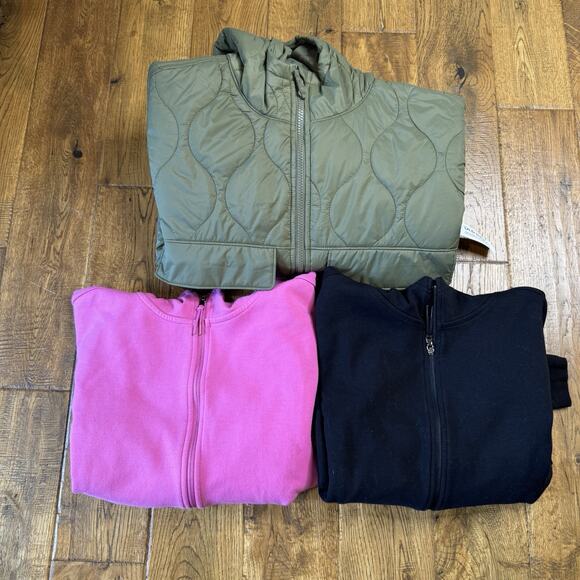 Lot of 3 OLD NAVY Girls XL 14-16 Green Puffer Jacket Active Pink Black - Picture 1 of 5
